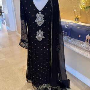 Elegant Black Embellished Dress